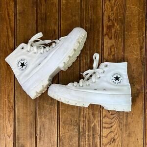 Women’s or Kids Converse White High-Top lug sole Sneakers Classic Canvas Design